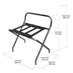 Luggage rack with backrest