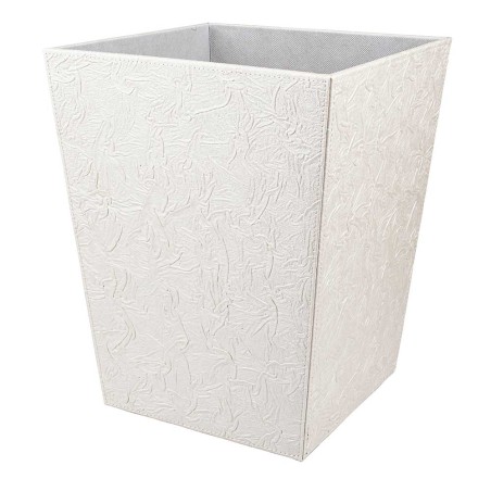 Square leatherette wastepaper basket