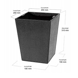 Square leatherette wastepaper basket