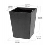 Square leatherette wastepaper basket
