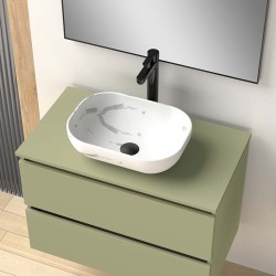 Double mat marbre white