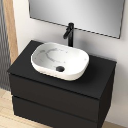 Double mat marbre white