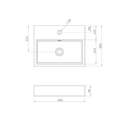 Ensemble d'un lavabo, d'un siphon et d'un robinet.
