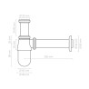 PACK siphon « bouteille » chromé et valve click clack