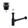 PACK siphon et vanne de vidange noirs.