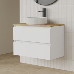 Modulo dos cajones con lavabo circular