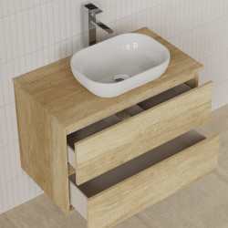 Modulo dos cajones con lavabo oval
