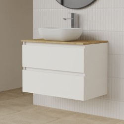 Modulo dos cajones con lavabo oval