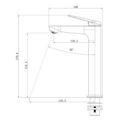 Robinetterie TURIN bec haut avec valve